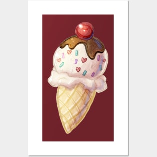 Cute Icecream Cone Posters and Art